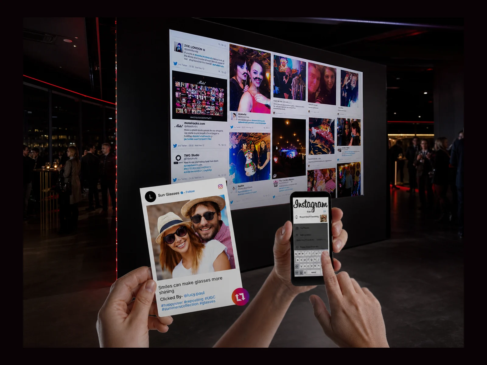 Hashtag Printer Photobooth interactive event experience by Magik Touch
