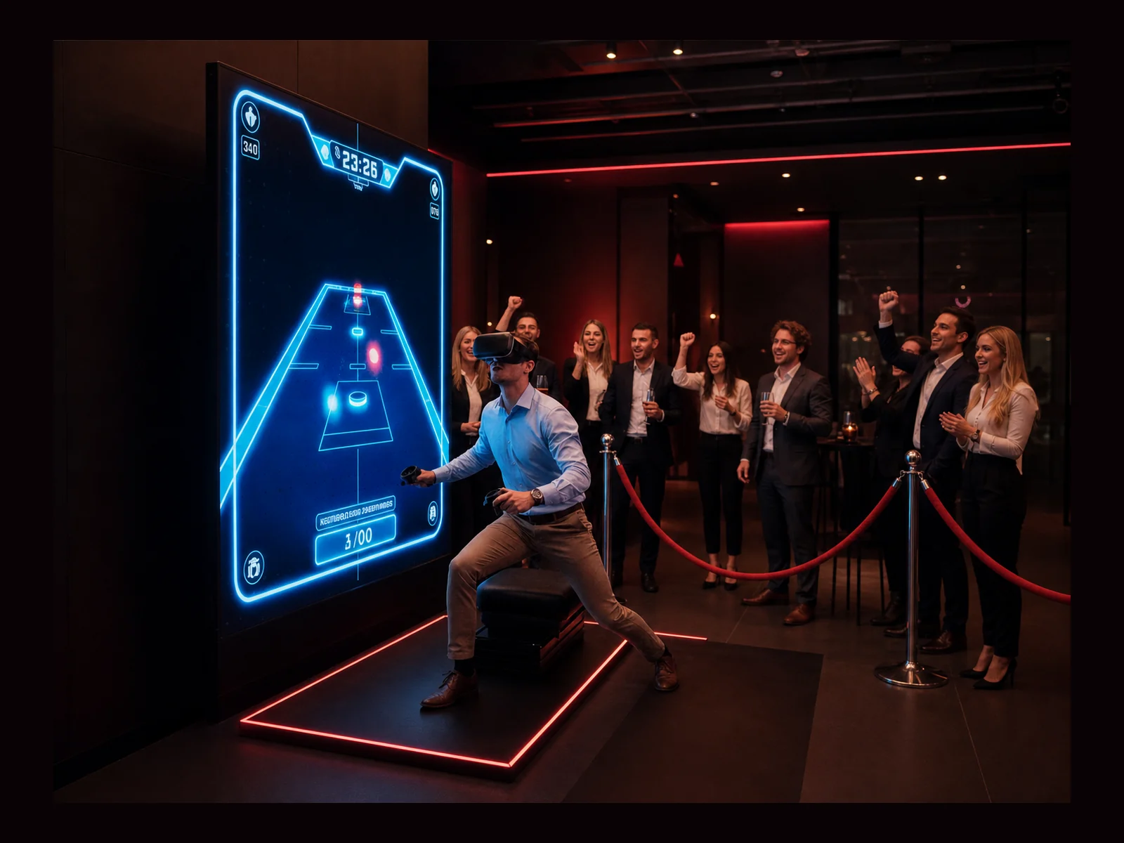 VR Airhockey Game interactive event experience by Magik Touch